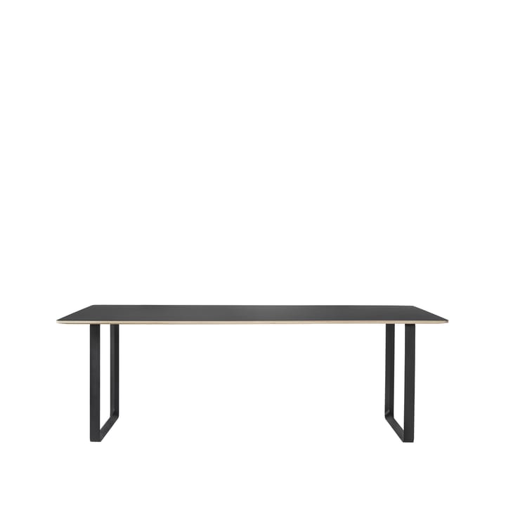 70/70 dining table 255x108 cm - Black linoleum-Plywood-Black - Muuto