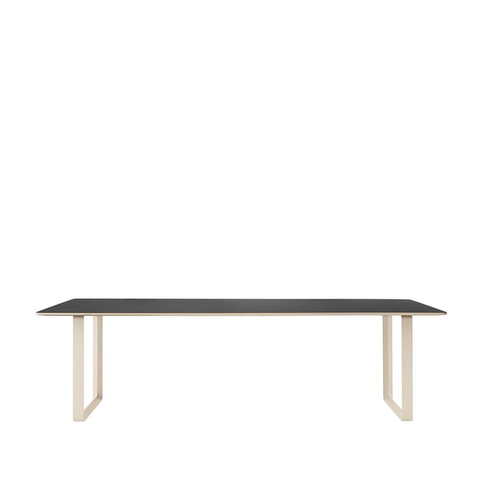 70/70 dining table 255x108 cm - Black linoleum-Plywood-Sand - Muuto