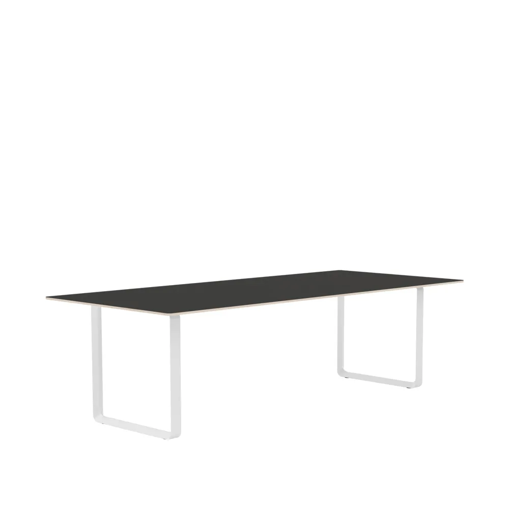 70/70 dining table 255x108 cm, Black linoleum-Plywood-White Muuto