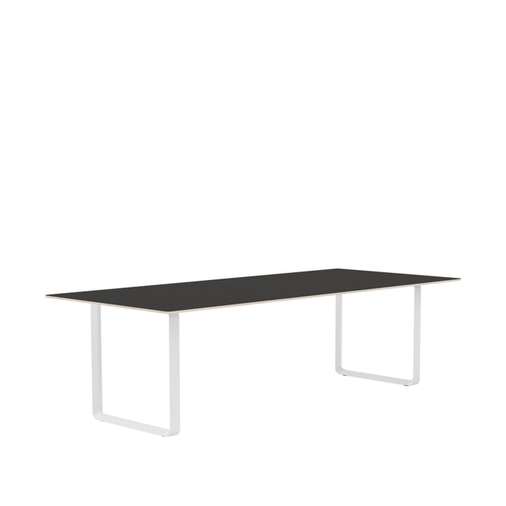 70/70 dining table 255x108 cm - Black linoleum-Plywood-White - Muuto