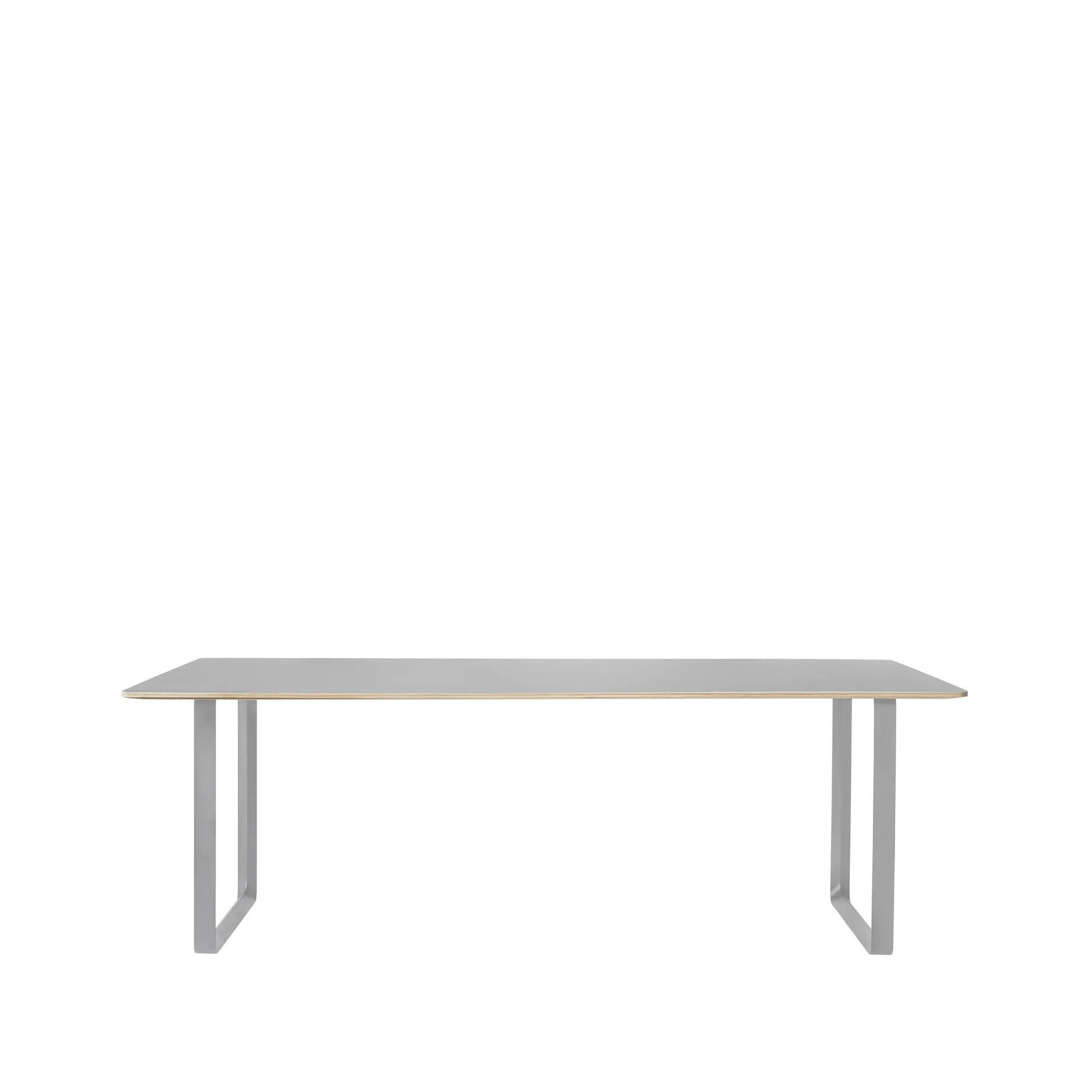 70/70 dining table 255x108 cm, Grey linoleum-Plywood-Grey Muuto