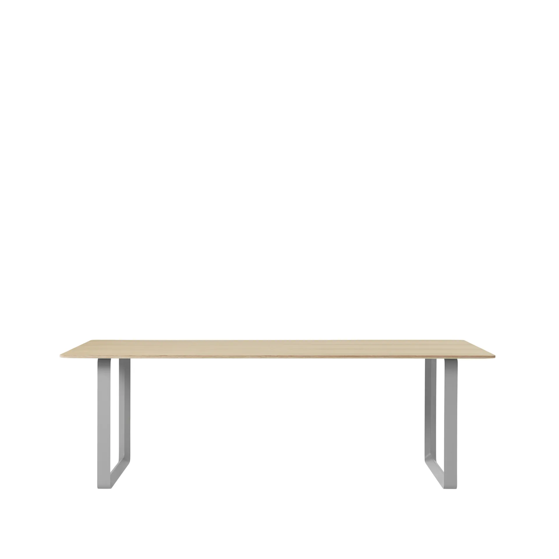 70/70 dining table 255x108 cm, Oak veener-Plywood-Grey Muuto