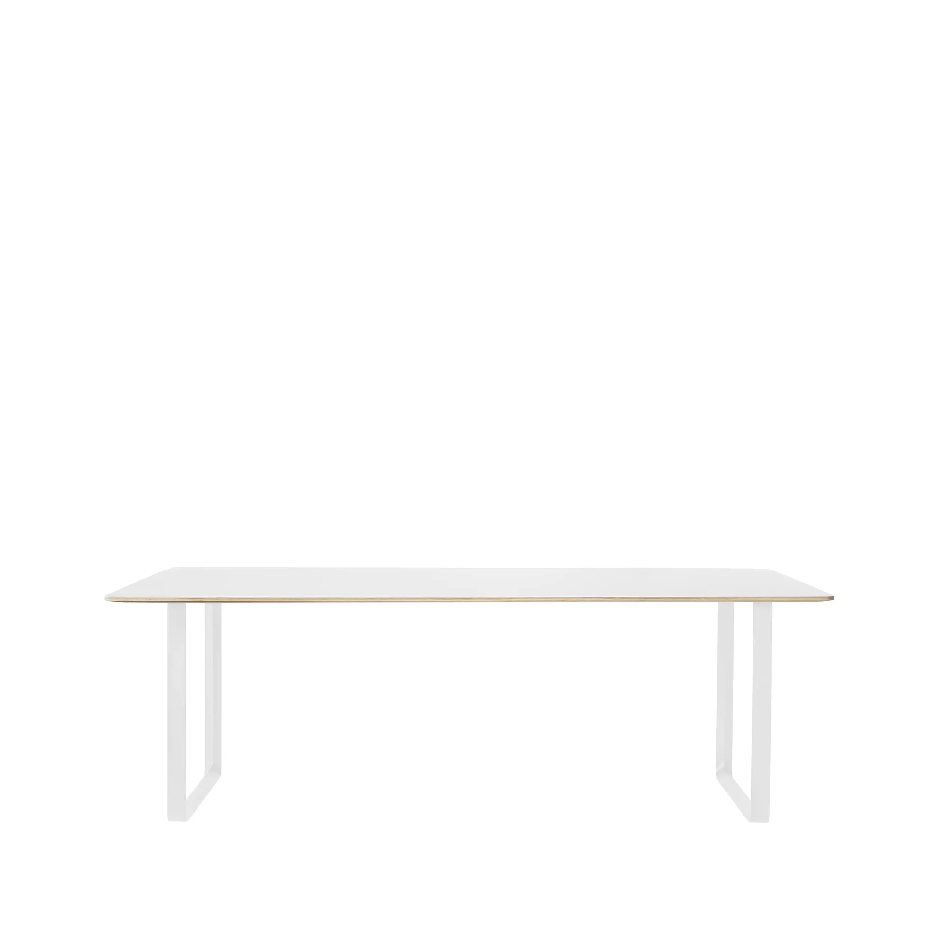 70/70 dining table 255x108 cm, White laminate-Plywood-White Muuto