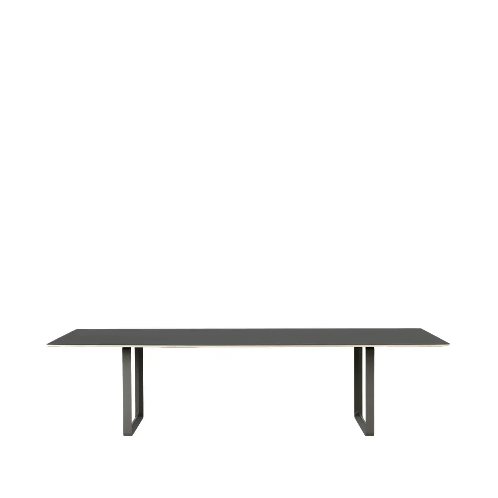 70/70 dining table 295x108 cm, Black linoleum-Plywood-Black Muuto