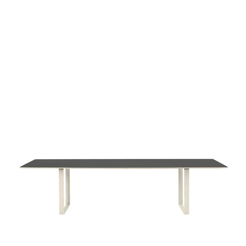 Muuto 70/70 dining table 295x108 cm Black linoleum-Plywood-Sand