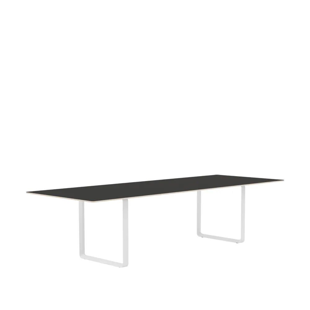 70/70 dining table 295x108 cm, Black linoleum-Plywood-White Muuto