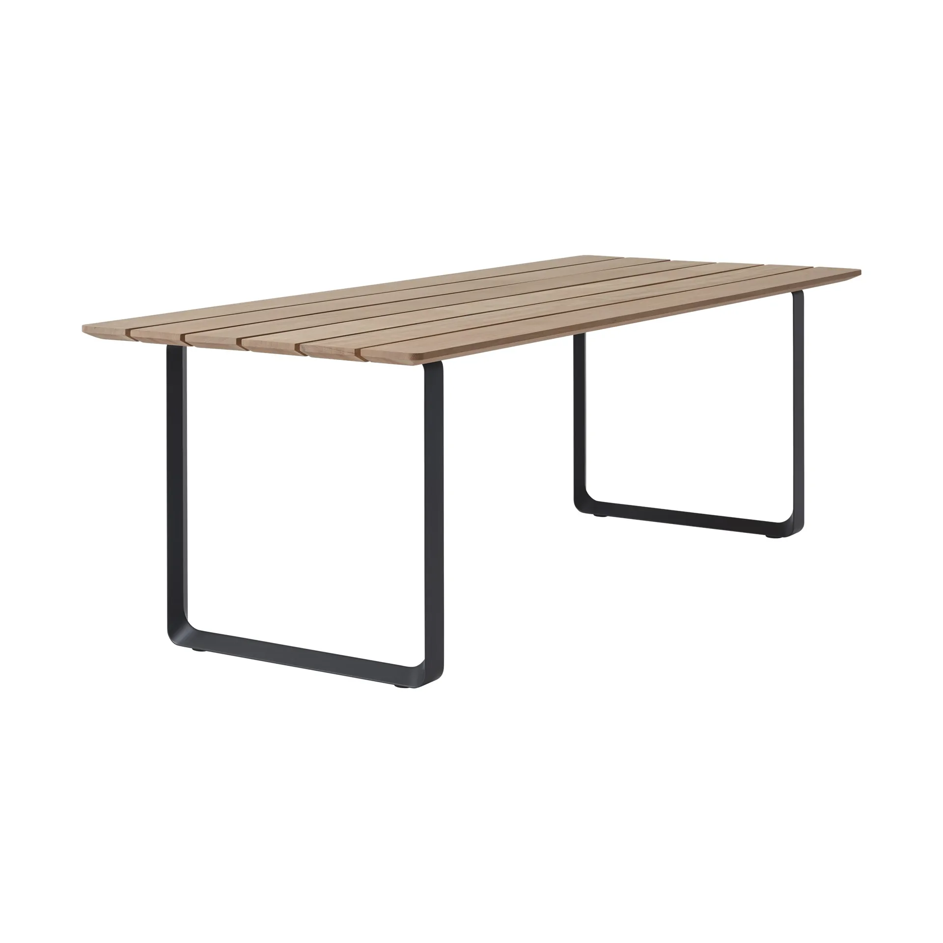 70/70 Outdoor dining table 225x90 cm black steel frame Muuto