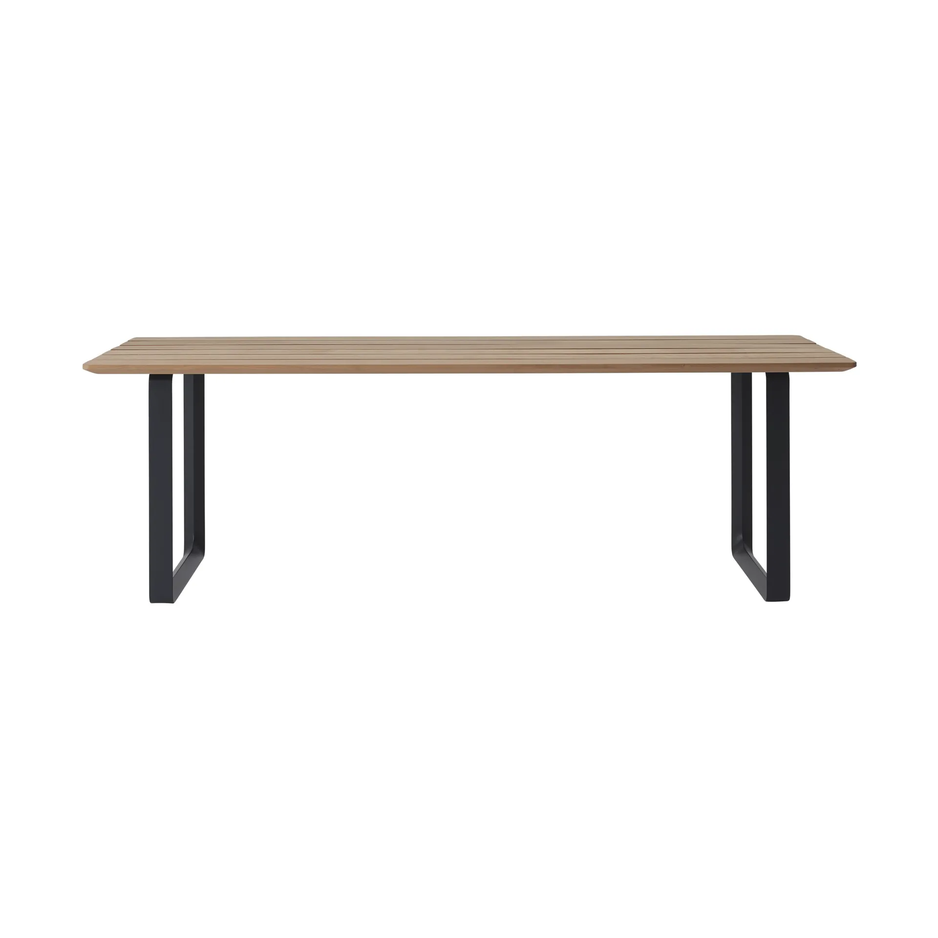 70/70 Outdoor dining table 225x90 cm black steel frame Muuto