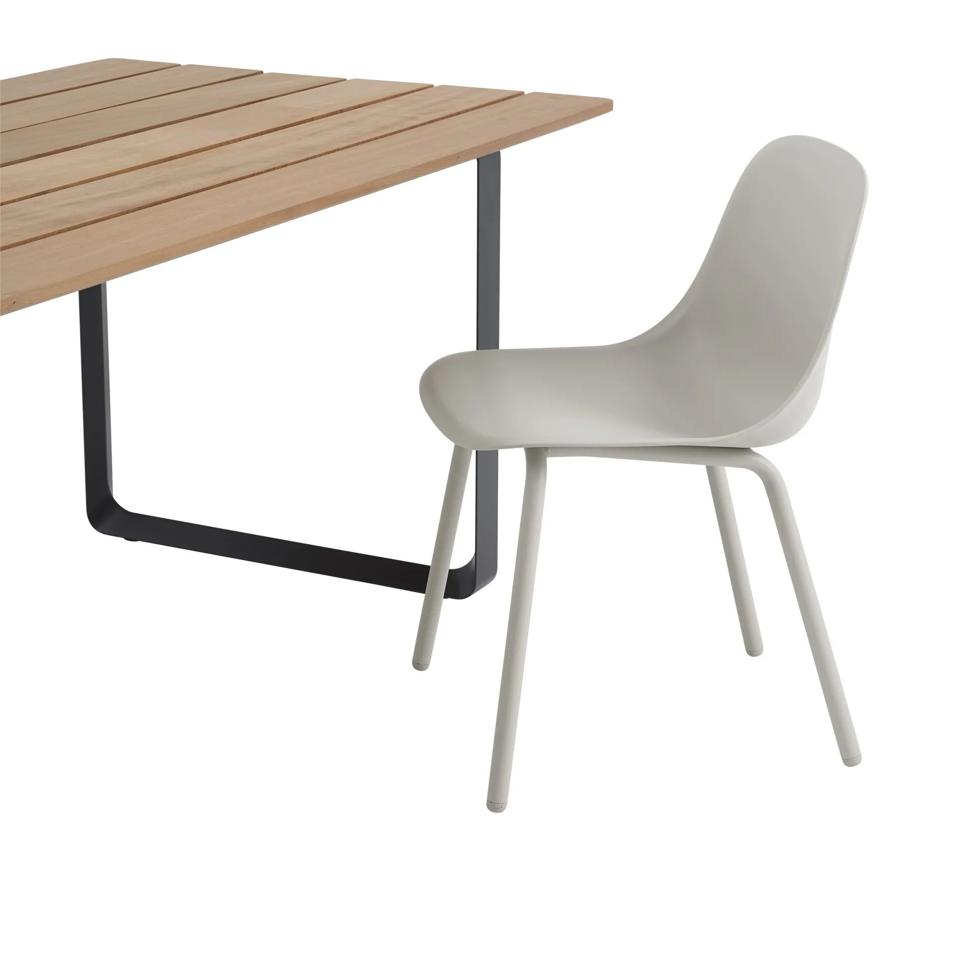 70/70 Outdoor dining table 225x90 cm black steel frame Muuto