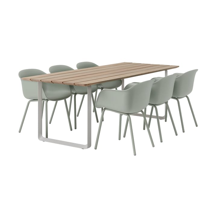 70/70 Outdoor dining table 225x90 cm grey steel frame Muuto