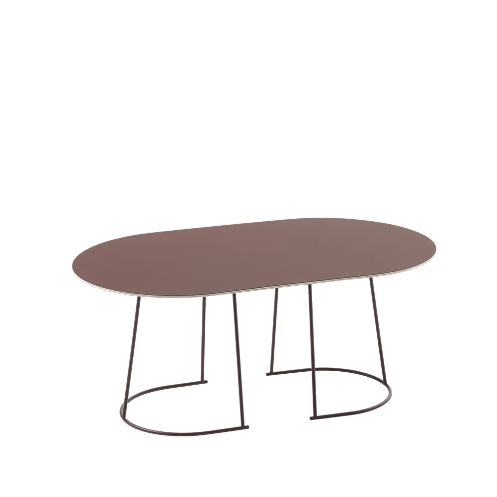 Airy Coffee table oval, Plum, nanolaminate, medium Muuto