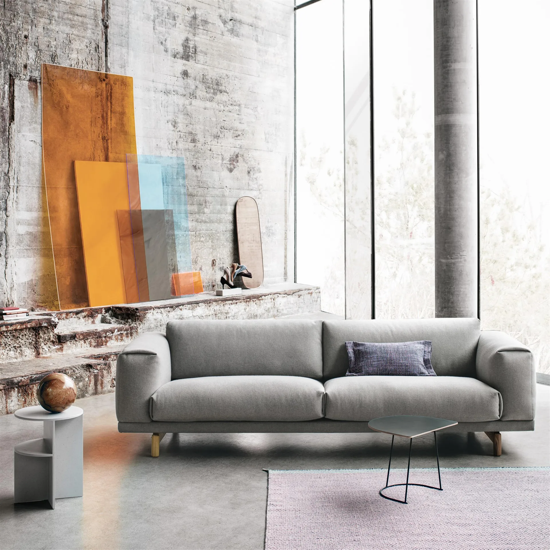 Airy sofa table half size, Black Muuto