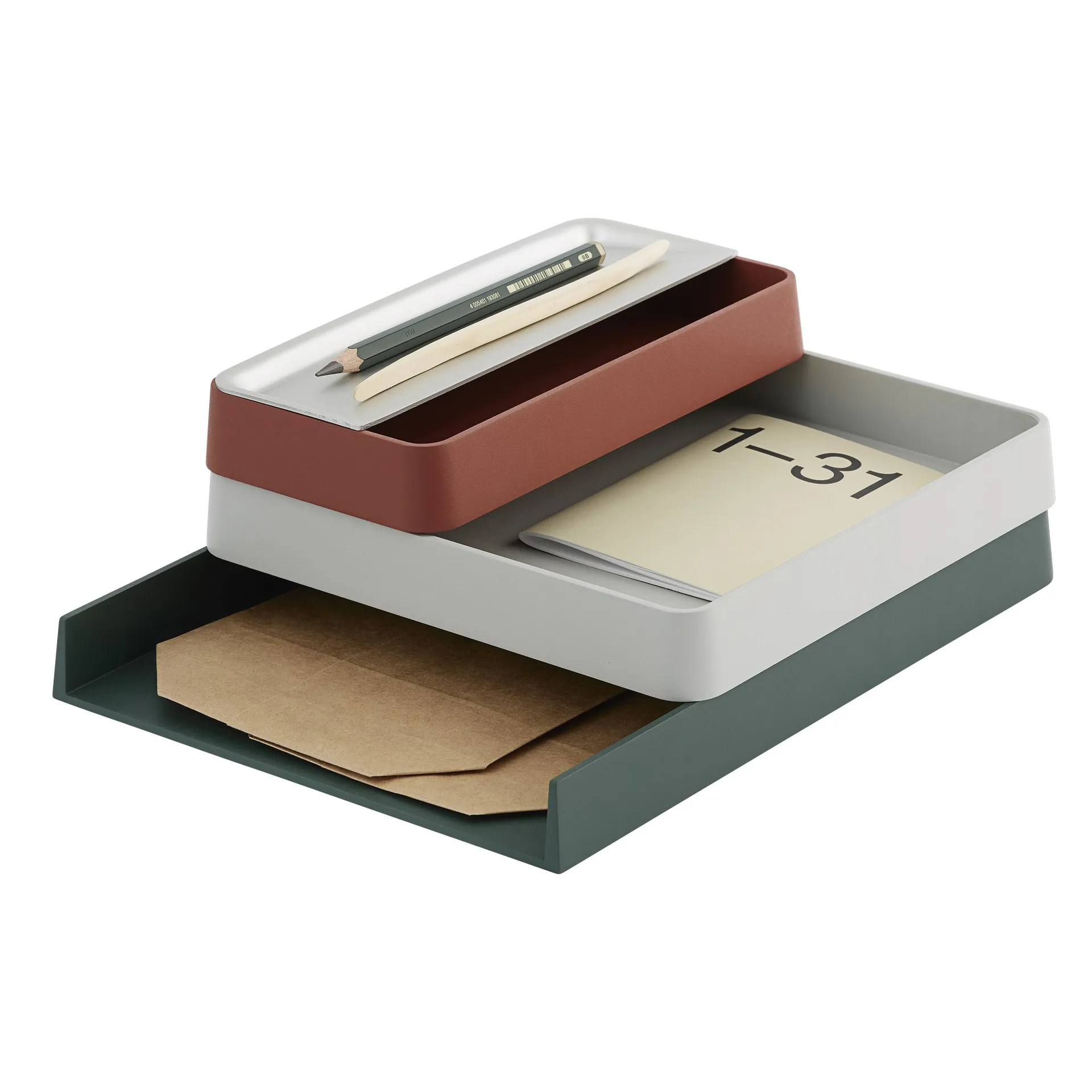 Arrange Desktop tray 25x32 cm, dark green Muuto