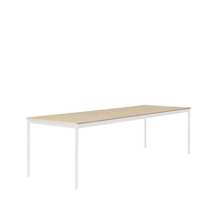 Base dining table - Oak. white stand. plywood edge. 250x90 cm - Muuto