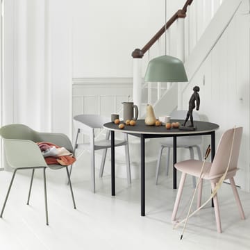 Base dining table round Ø110 cm - Black linoleum-Plywood-Black - Muuto
