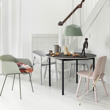 Base dining table round Ø110 cm - White laminate-Plywood-White - Muuto