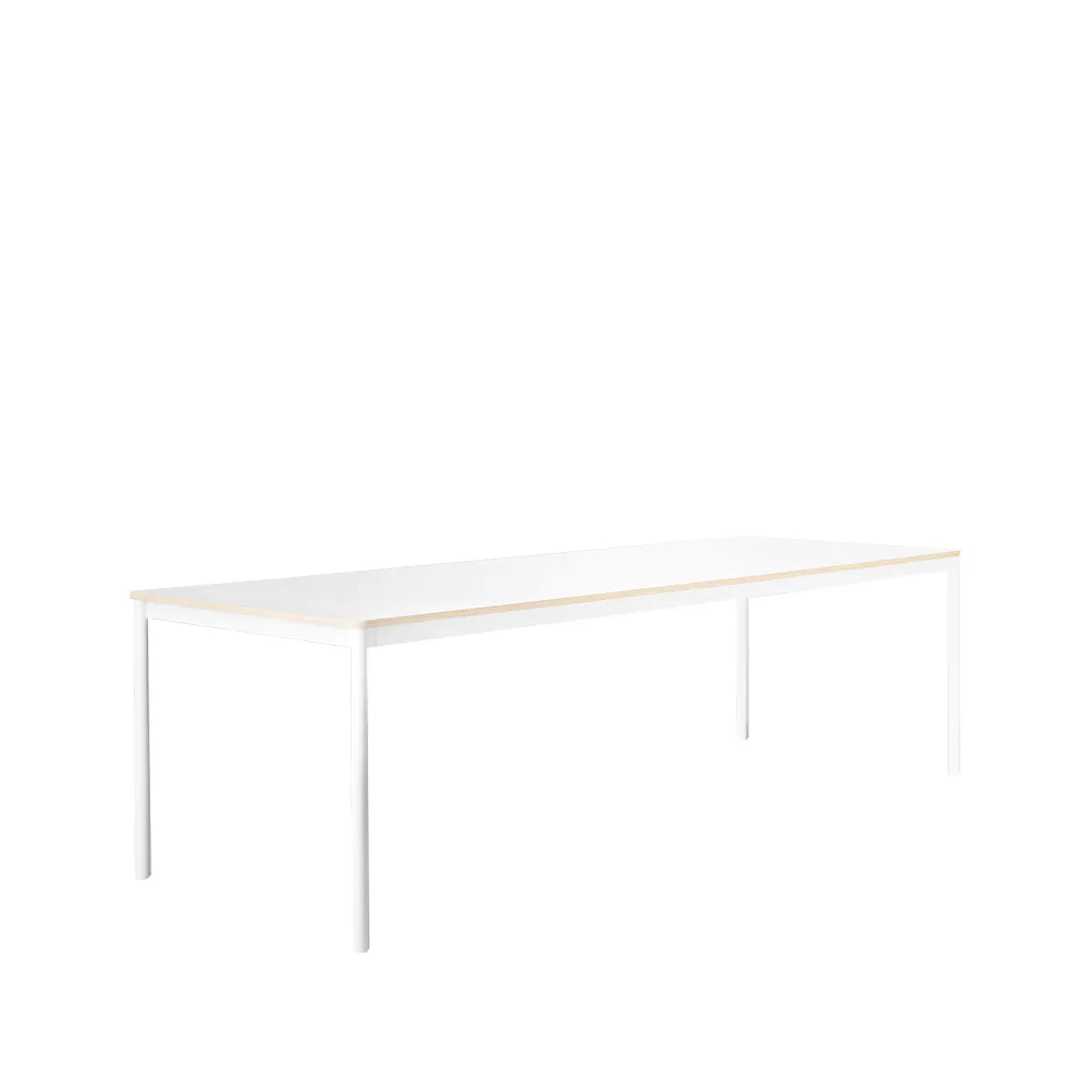 Base dining table, White. plywood edge. 250x90 cm Muuto
