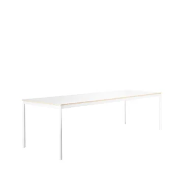 Base dining table - White. plywood edge. 250x90 cm - Muuto