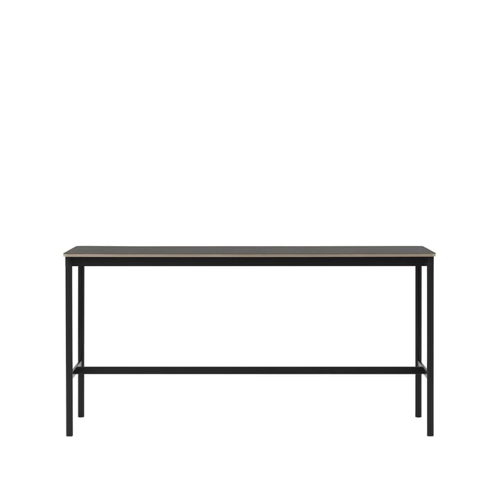 Base high bar table - Black linoleum, black legs, plywood edge, b50 l190 h95 - Muuto