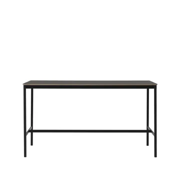 Base high bar table - Black linoleum, black legs, plywood edge, b85 l190 h105 - Muuto