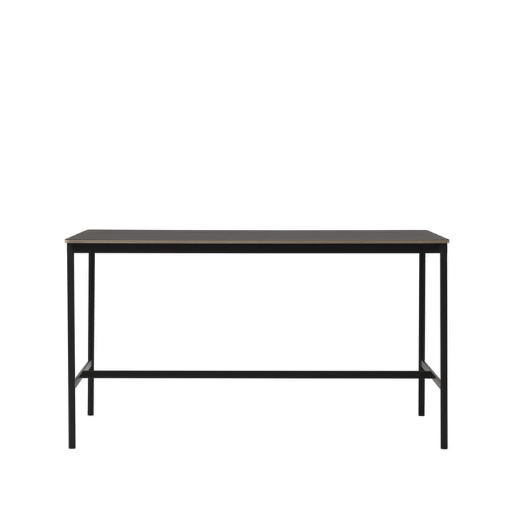 Base high bar table - Black linoleum, black legs, plywood edge, b85 l190 h105 - Muuto