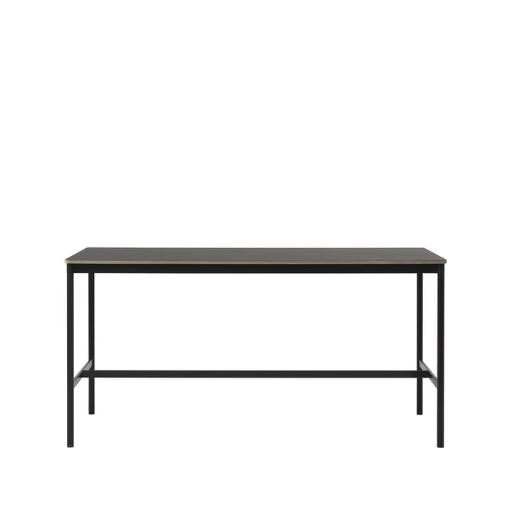 Base high bar table - Black linoleum, black legs, plywood edge, b85 l190 h95 - Muuto