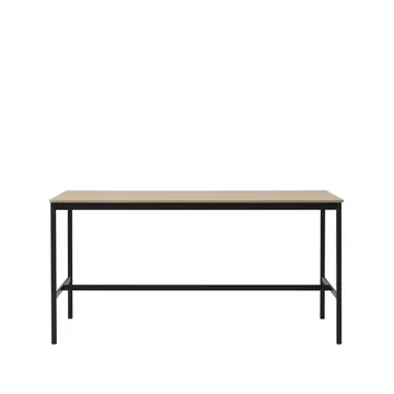 Base high bar table - Oak, black legs, plywood edge, b85 l190 h95 - Muuto