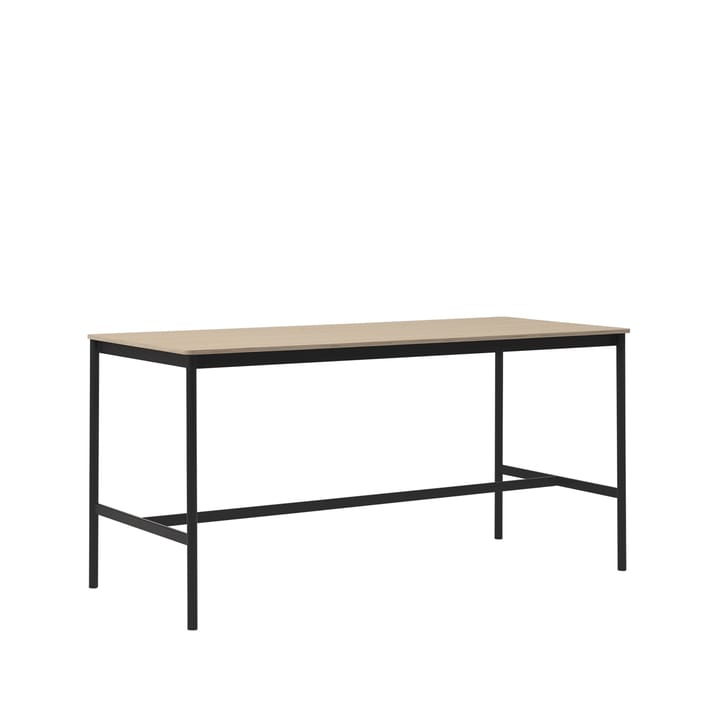 Base high bar table - Oak, black legs, plywood edge, b85 l190 h95 - Muuto