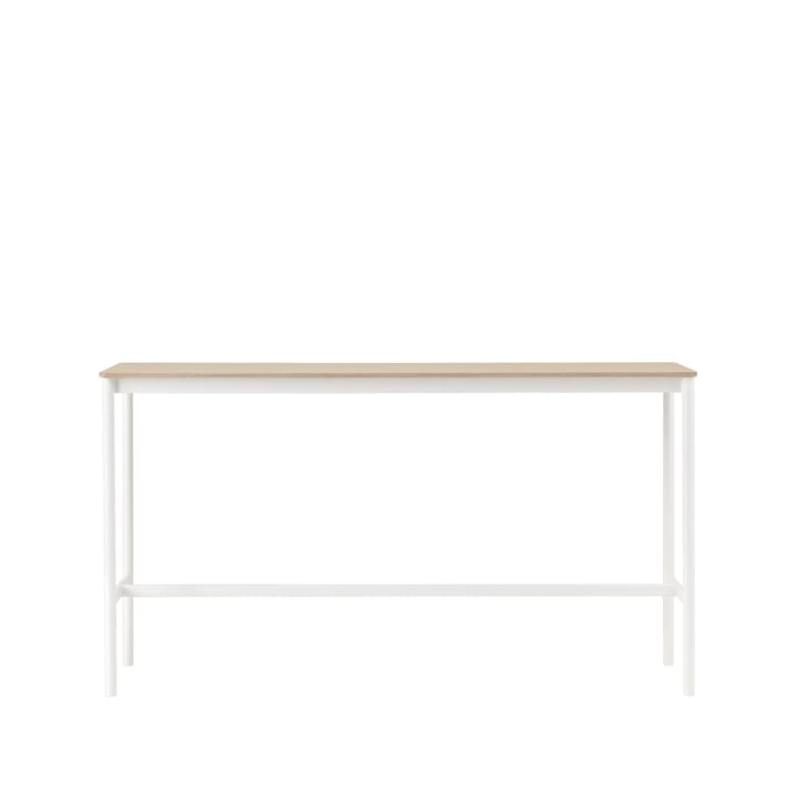 Base high bar table - Oak, white legs, plywood edge, b50 l190 h105 - Muuto
