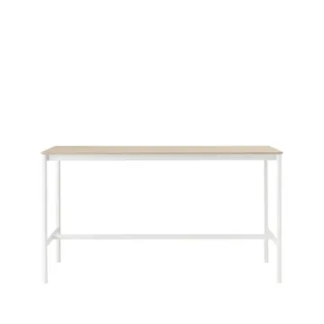 Base high bar table - Oak, white legs, plywood edge, b85 l190 h105 - Muuto