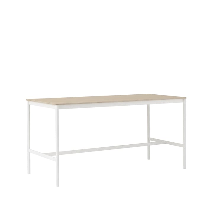 Base high bar table - Oak, white legs, plywood edge, b85 l190 h95 - Muuto