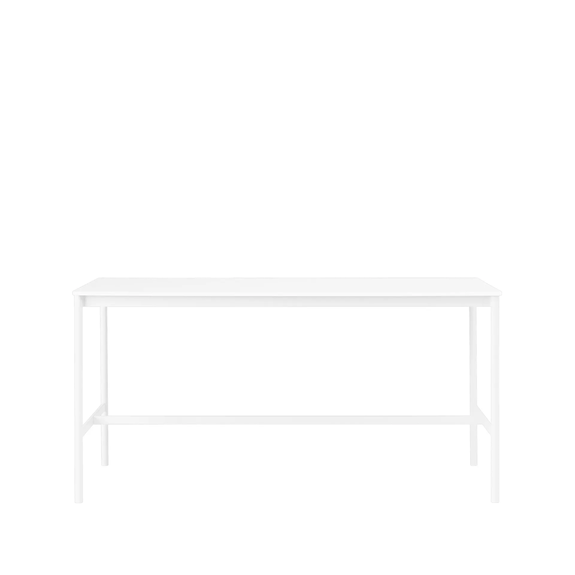 Base high bar table, White laminate, white legs, abs edge, b85 l190 h95 Muuto