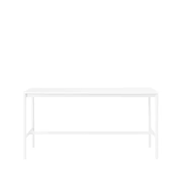 Base high bar table - White laminate, white legs, abs edge, b85 l190 h95 - Muuto
