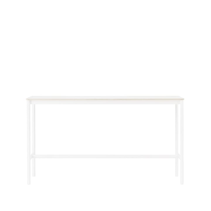 Base high bar table - White laminate, white legs, plywood edge, b50 l190 h105 - Muuto