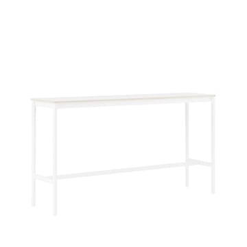 Base high bar table - White laminate, white legs, plywood edge, b50 l190 h105 - Muuto
