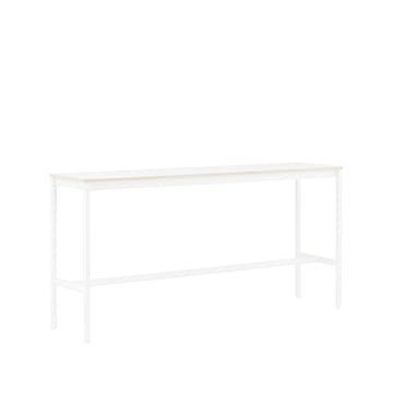 Base high bar table - White laminate, white legs, plywood edge, b50 l190 h95 - Muuto
