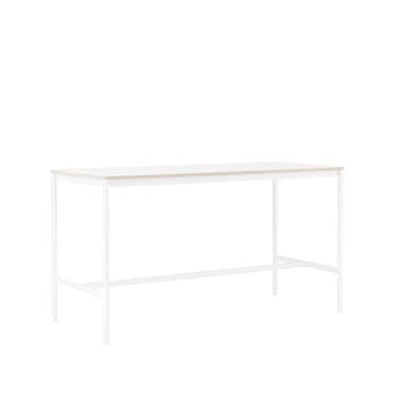 Base high bar table - White laminate, white legs, plywood edge, b85 l190 h105 - Muuto