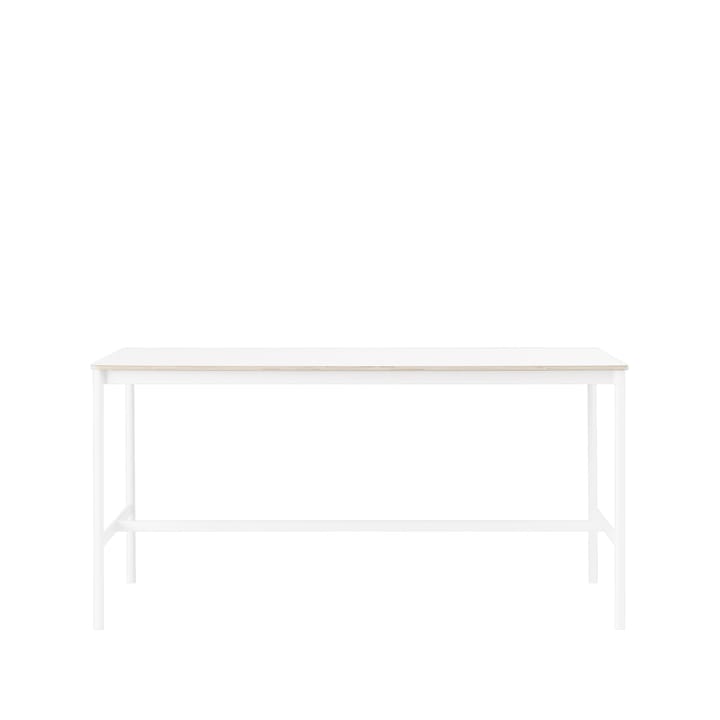 Base high bar table - White laminate, white legs, plywood edge, b85 l190 h95 - Muuto