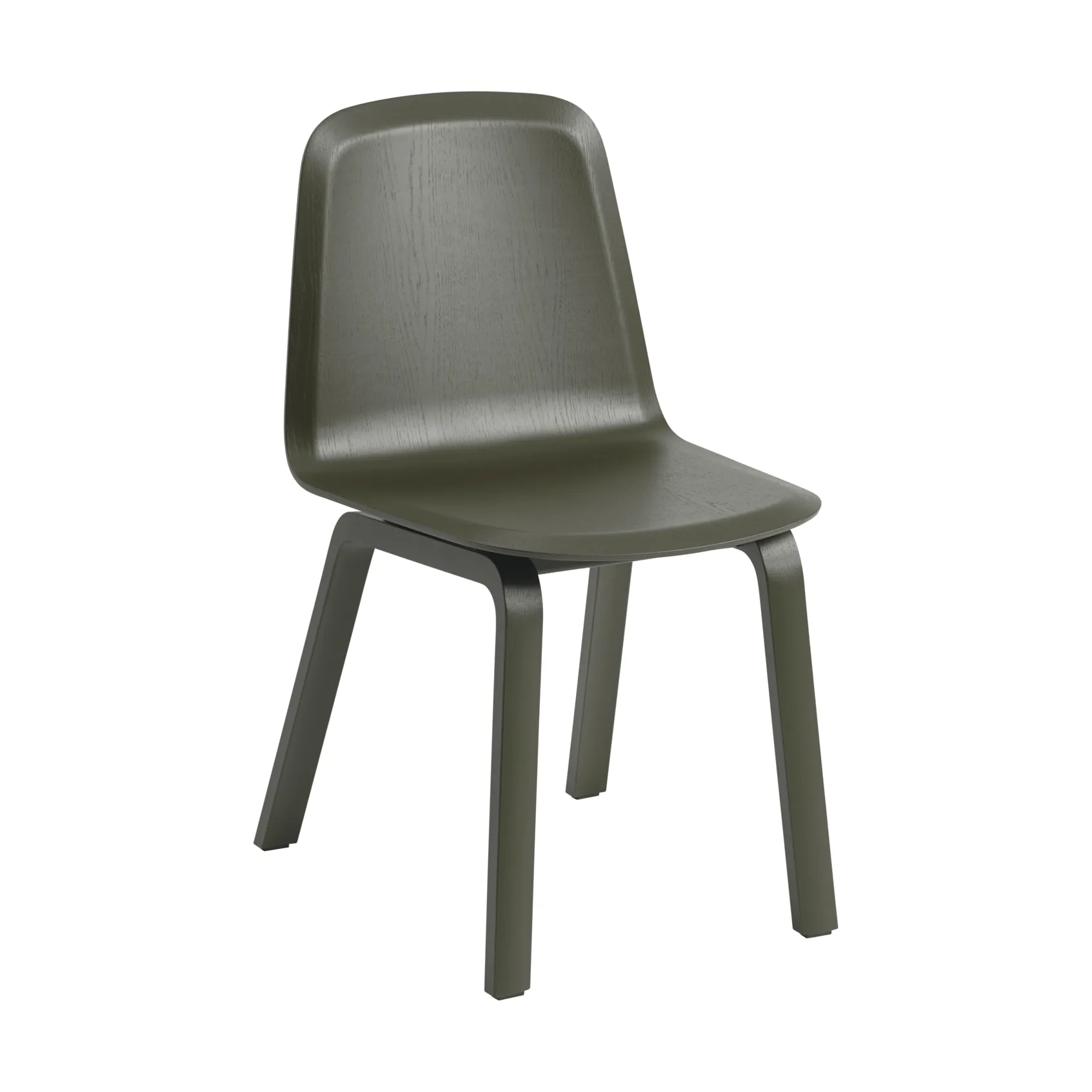 Brink Chair Wood Base chair, Dark olive Muuto