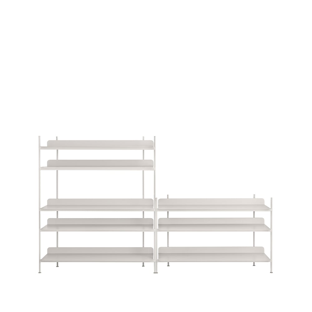 Muuto Compile configuration 7 shelving system Grey | Scandinavian Design | Shelves & shelving systems | Grey