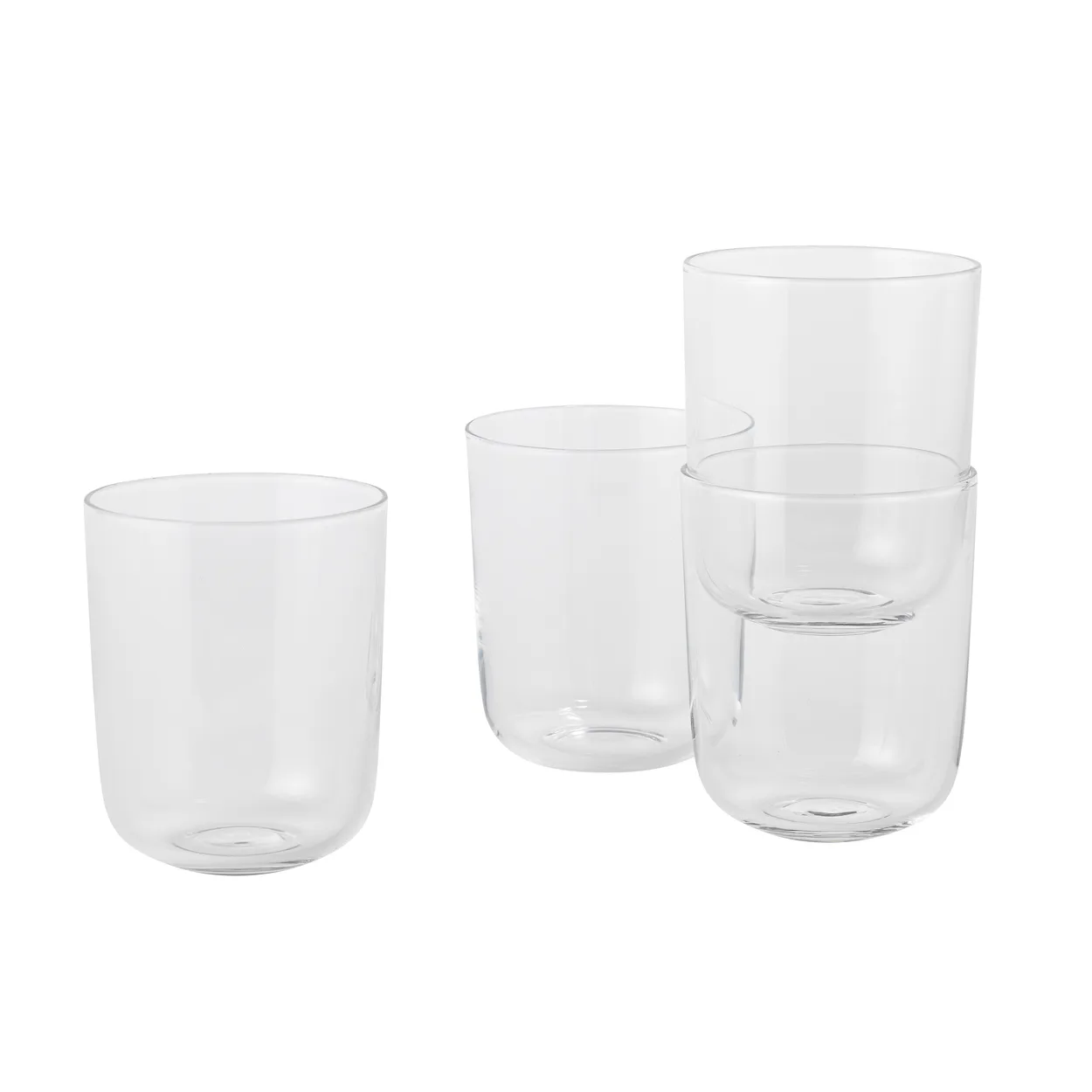 Muuto Corky glass high 4-pack Clear | Scandinavian Design | Drinking glasses & tumblers | Transparent