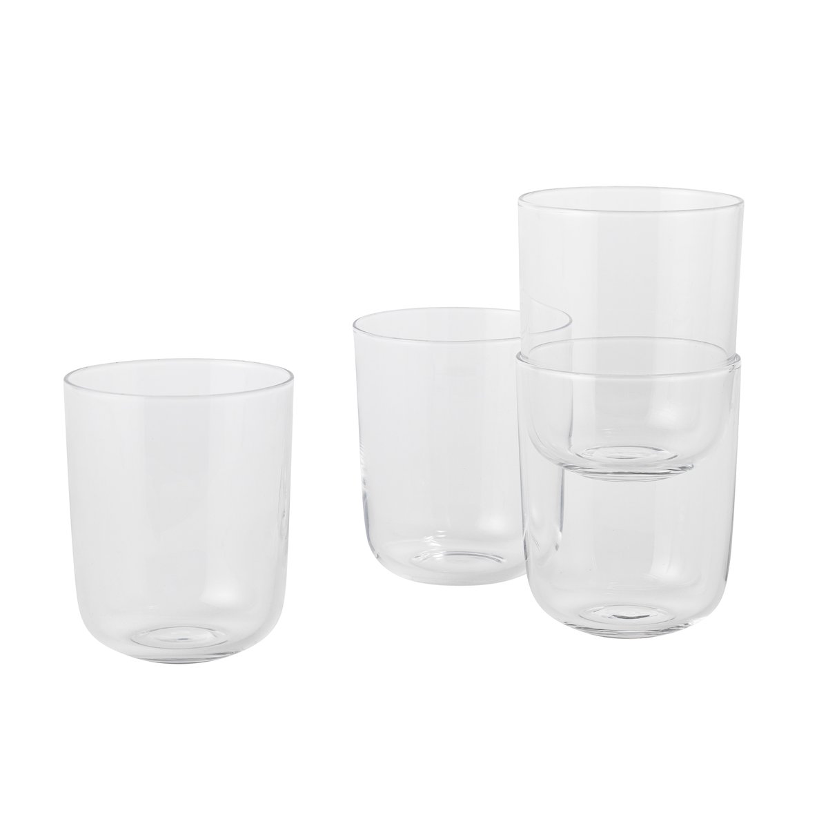 Muuto Corky glass high 4-pack Clear | Scandinavian Design | Drinking glasses & tumblers | Transparent