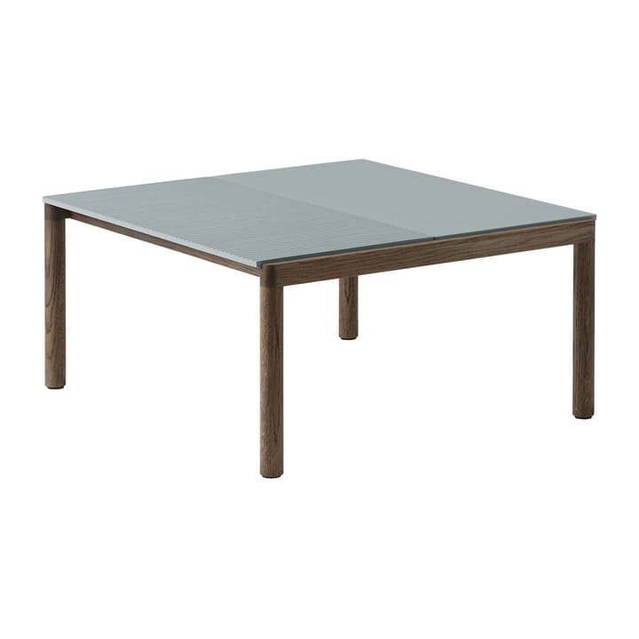 Couple 1 Plain-1 Wavy coffee table 80x84x40 cm - Pale blue-dark oiled oak - Muuto