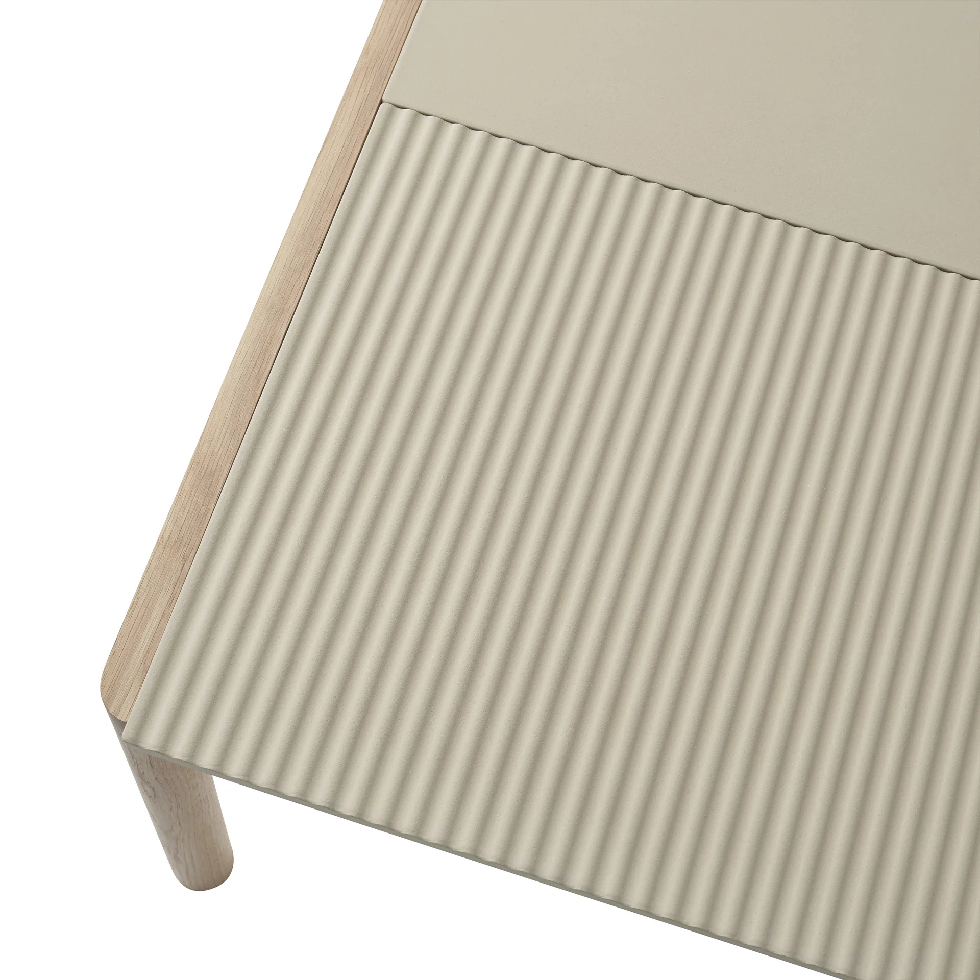 Couple 1 Plain-1 Wavy coffee table 80x84x40 cm, Sand-oak Muuto