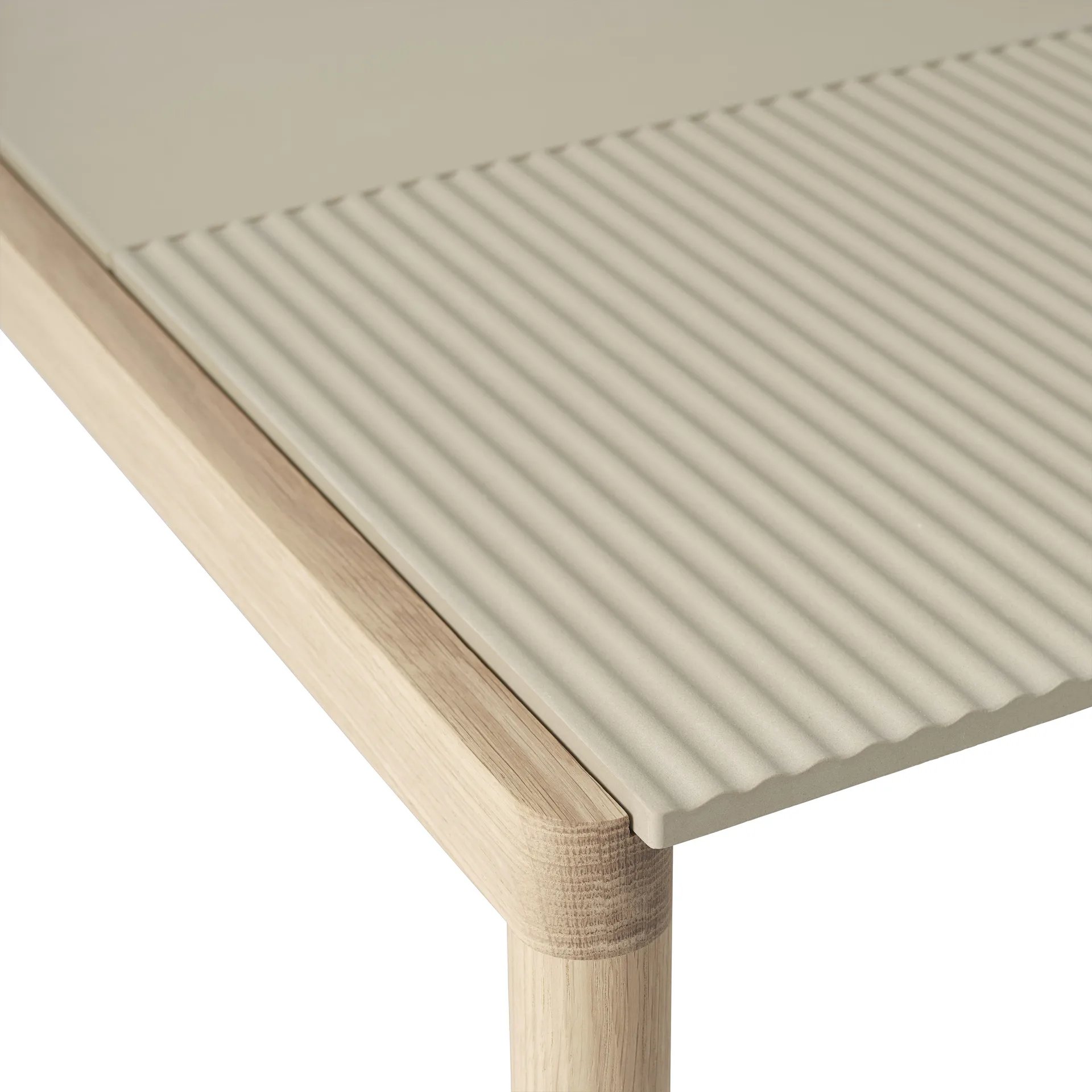 Couple 1 Plain-1 Wavy coffee table 80x84x40 cm, Sand-oak Muuto