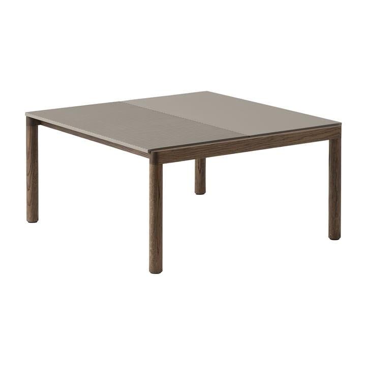 Couple 1 Plain-1 Wavy coffee table 80x84x40 cm - Taupe-dark oiled oak - Muuto