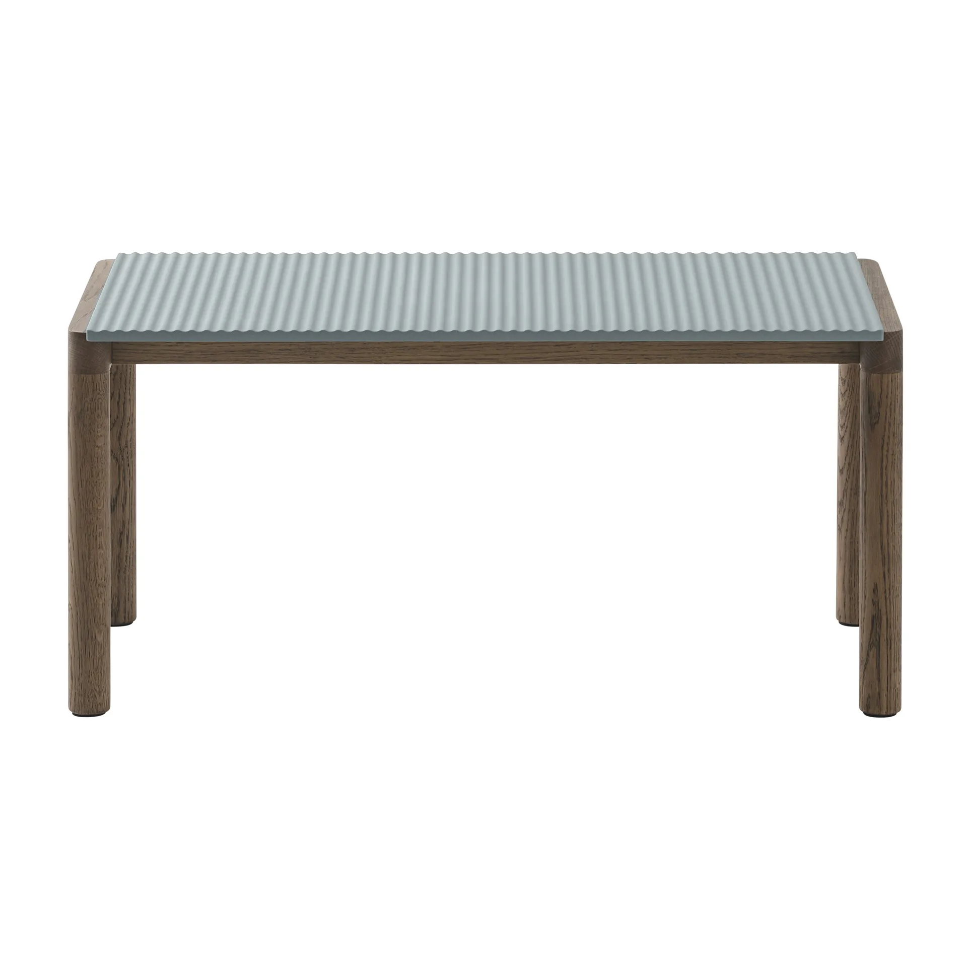 Couple 1 Wavy coffee table 40x84x40 cm, Pale blue-dark oiled oak Muuto