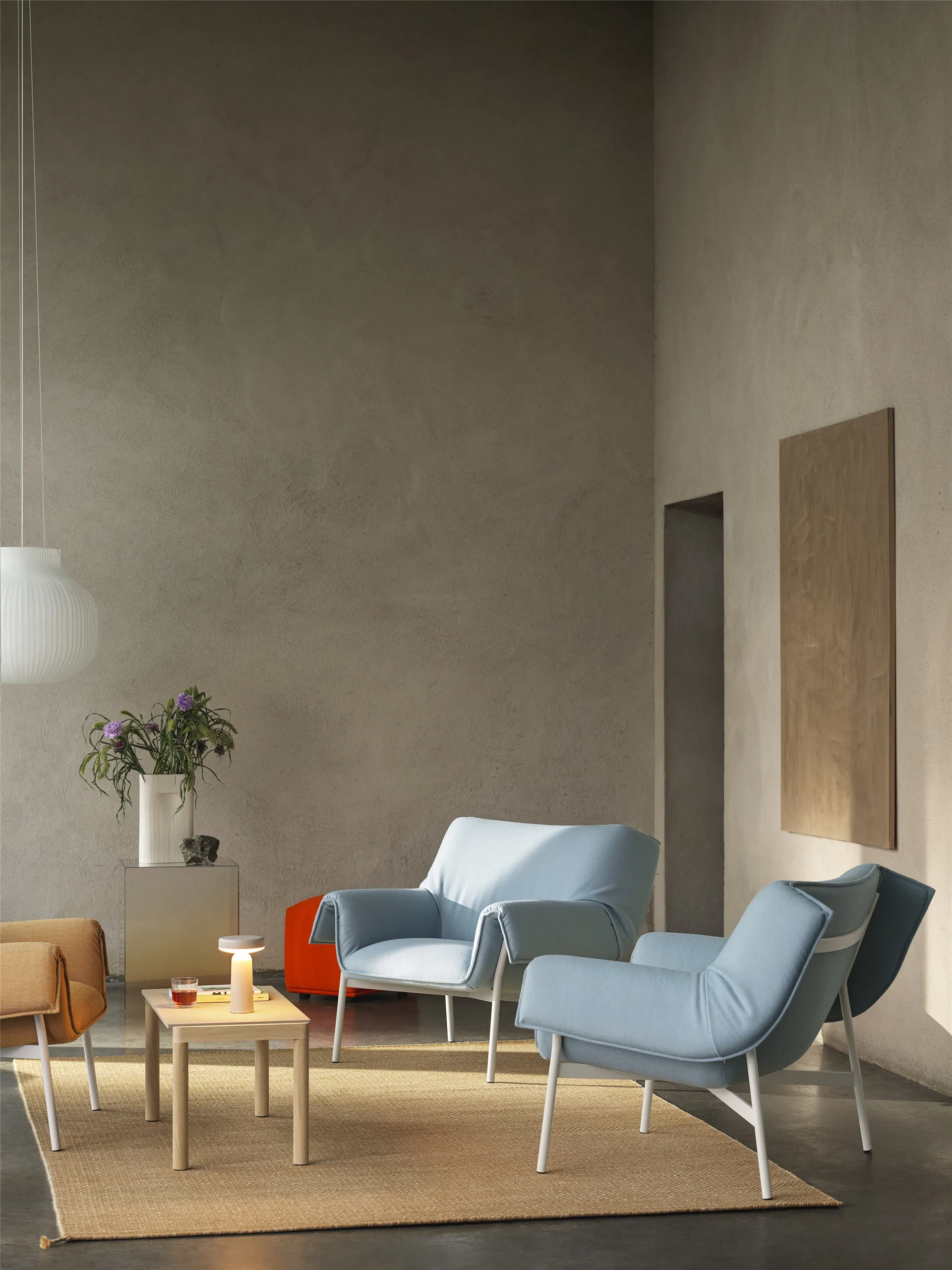 Couple 1 Wavy coffee table 40x84x40 cm, Sand-oak Muuto