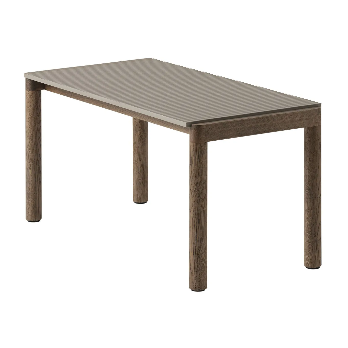 Couple 1 Wavy coffee table 40x84x40 cm, Taupe-dark oiled oak Muuto