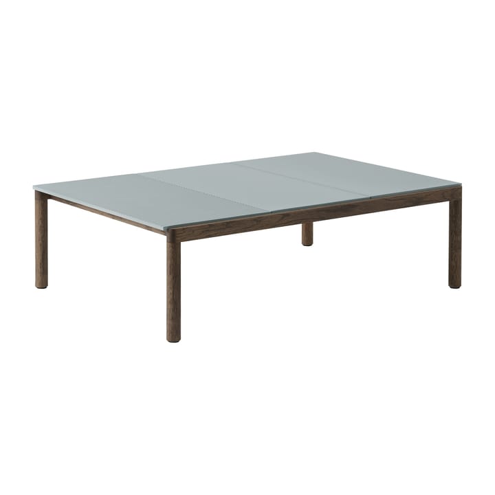 Couple 2 Plain-1 Wavy coffee table 120x84x35 cm - Pale blue-dark oiled oak - Muuto